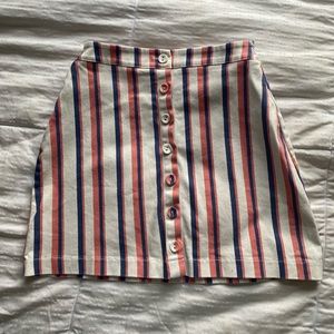 Cute Forever 21 Striped S Mini Skirt with Buttons